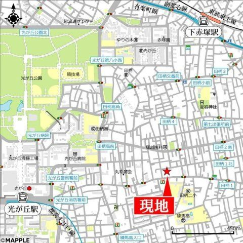 田柄三丁目貸家の地図