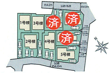 あきる野市野辺　新築戸建全8棟の区画図