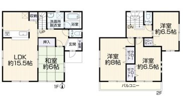 【中古】川越市萱沼リフォーム中古住宅の間取り