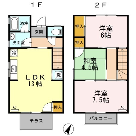 【間取り】 | セゾンいなば　A棟