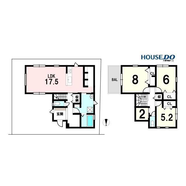 新築戸建　大東市中垣内2丁目（令和8年9月竣工）の間取り|敷地・間取り図面は略図につき現況を優先致します。