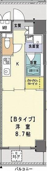 松戸市松戸の賃貸マンションの間取り
