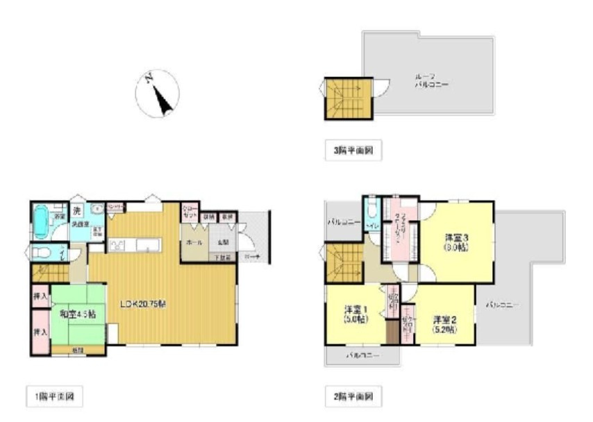 小山市喜沢　中古戸建の間取り