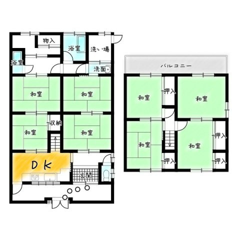 下津林前泓町の間取り|浴室が２ケ所にございます！