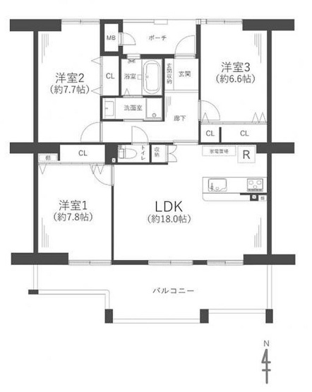 【間取り】 | 武庫川第2三番街1号棟