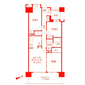 藤沢市片瀬海岸１丁目の賃貸マンションの間取り