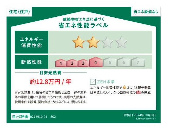 ザ・グラン　キースの省エネ性能ラベル