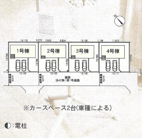 神栖市土合本町第8　新築戸建　1号棟の区画図