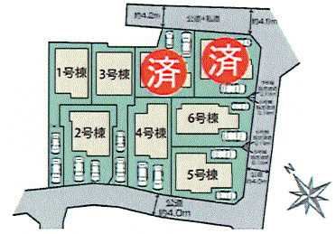 あきる野市野辺　新築戸建全8棟の区画図