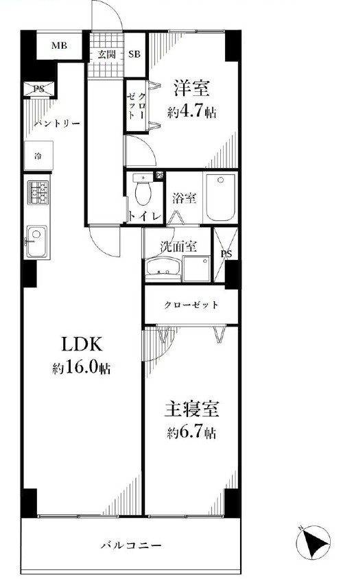 ソフトタウン小島町（2階部分）／仲介手数料無料／内装新規フルリノベーションの間取り