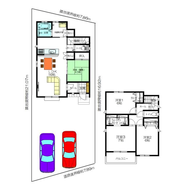 【トーヨーホーム売主/売建】緑区清水山二丁目Ａ分譲の間取り|４ＬＤＫ＋ＷＩＣ（延床面積99.38㎡）若干の間取変更可能