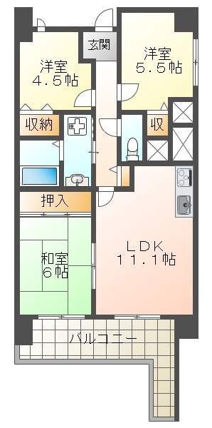 エンゼラート明石の間取り