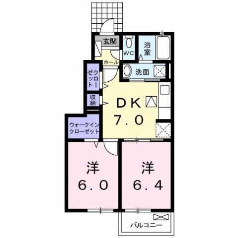 ローズガーデン　ＴＫの間取り