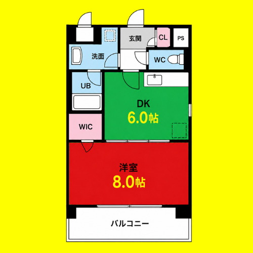 グランディール大杉　名古屋市賃貸　仲介手数料無料の間取り