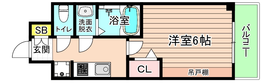 大阪市鶴見区浜４丁目の賃貸マンションの間取り