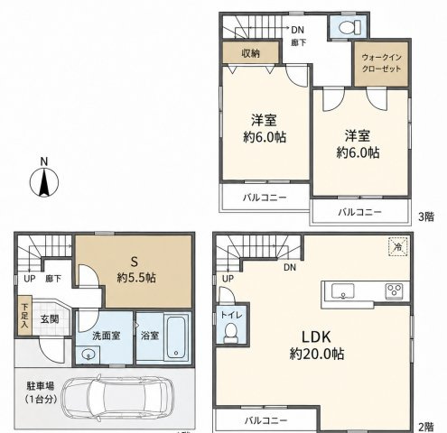 船橋1丁目戸建の間取り