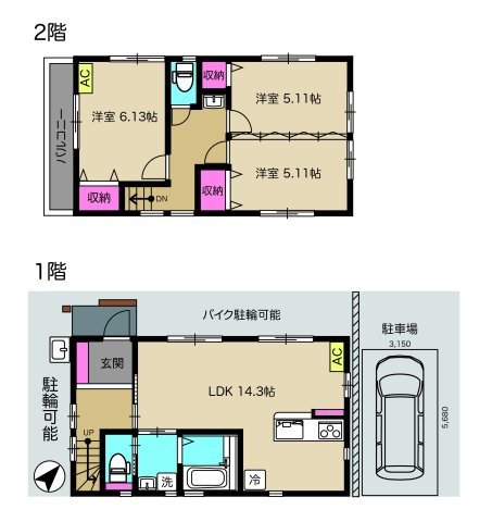 NEW　GARDEN　1号棟の間取り