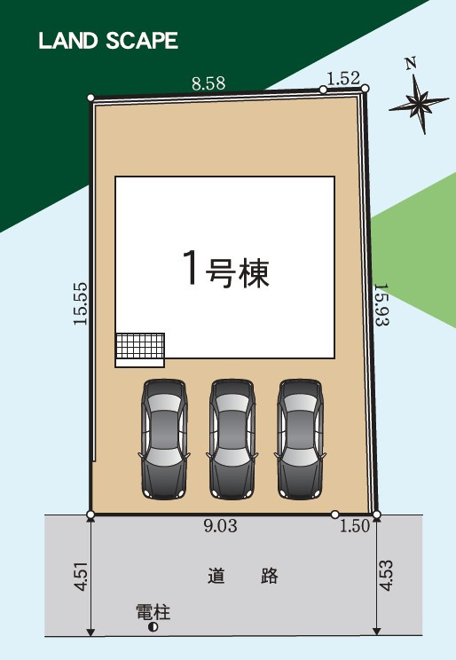 高松市上天神町の新築一戸建の区画図