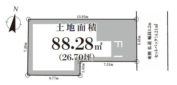 【土地図】 | 品川区西五反田４丁目　建築条件付き売地 | 約88ｍ2のゆとりある敷地で叶える、理想の住まいづくり