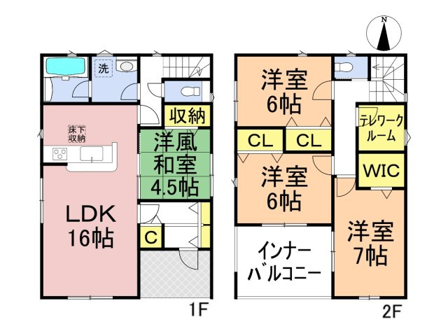 クワイエ　山県市東深瀬第1　全1区画分譲の間取り|■1号棟　■ヤマダ不動産　株式会社リライフ　
■夢のマイホーム購入をフルサポートします！