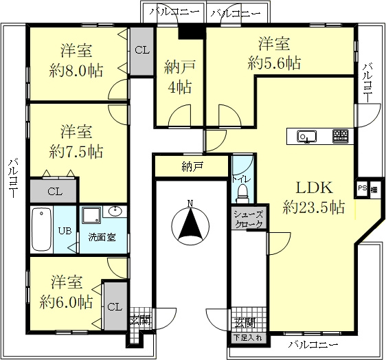 アーサヒルズD棟の間取り
