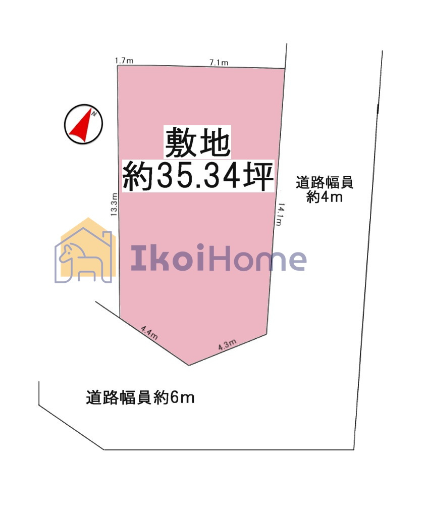 明石市魚住町西岡　土地　の土地図|●年中無休：当日予約可●南東角地で前面道路もゆったりしております！交通量も少なく安心！