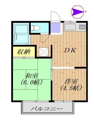 戸辺ハイツ　２０１号室の間取り