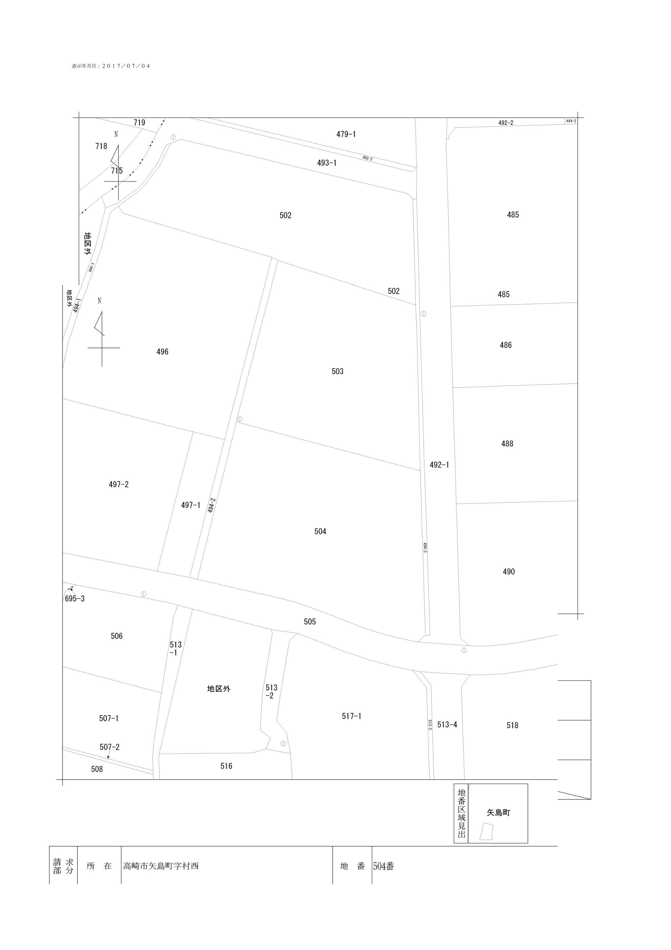 売地　高崎市矢島町の土地図