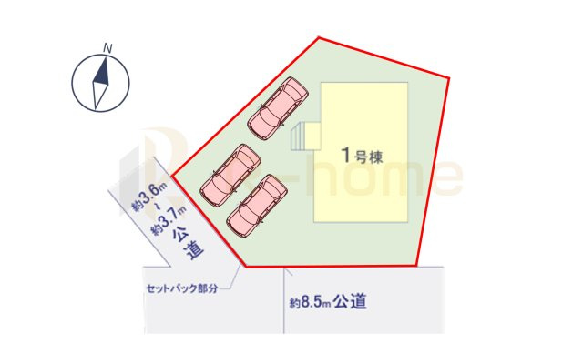 水戸市堀町26期　新築戸建て　1号棟の区画図|大きなお買い物だからこそ、メリット・デメリットを伝えさせて頂きます。
R-homeにお任せください♪