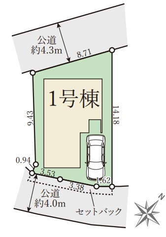 ◆価格変更◆須磨本町1期1号棟の区画図