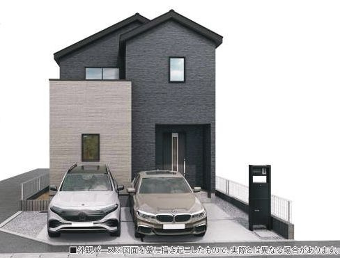 貝塚市堀3丁目　新築戸建の外観パース