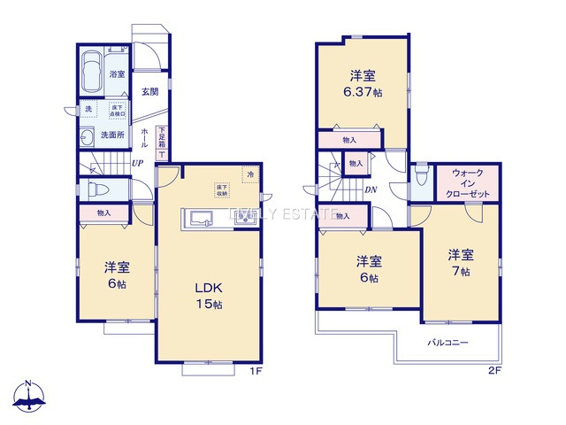 草加市西町 新築分譲住宅 全4棟 C号棟の間取り