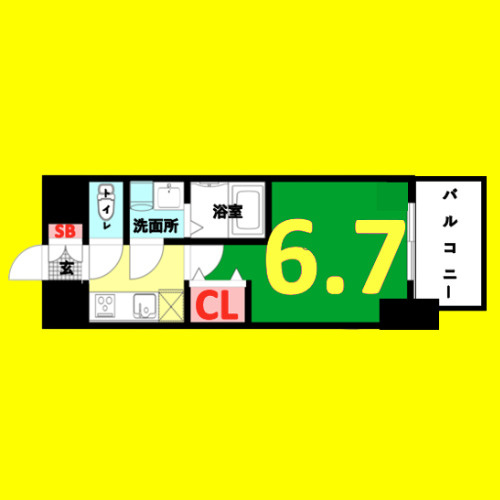 S-RESIDENCE茶屋ヶ坂　名古屋市賃貸　仲介手数料無料の間取り