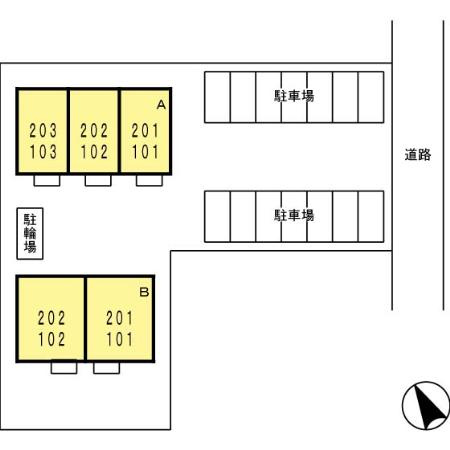 グランモア新豊Ｂ棟の区画図