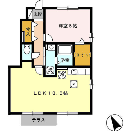 グランモア新豊Ｂ棟の間取り