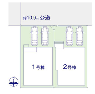 福岡市西区石丸３丁目の新築一戸建の区画図| 