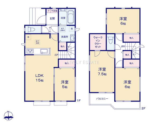 草加市西町 新築分譲住宅 全4棟 D号棟の間取り