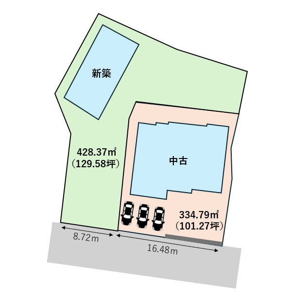 寒河江市大字西根字高畑123-1　新築の区画図