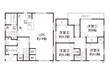 貝塚市脇浜3丁目　中古戸建の間取り