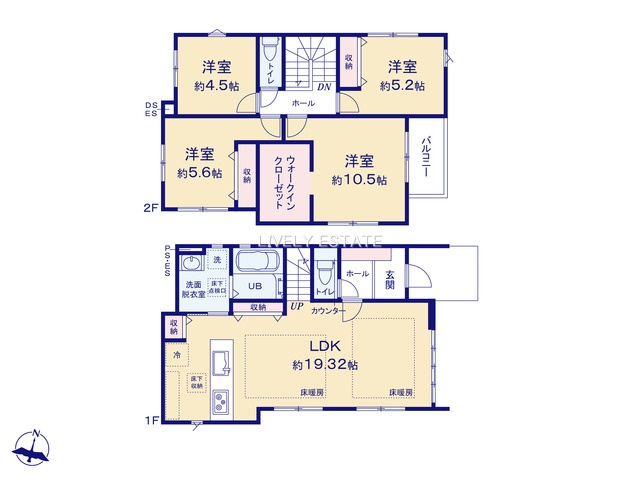 草加市金明町 新築分譲住宅の間取り