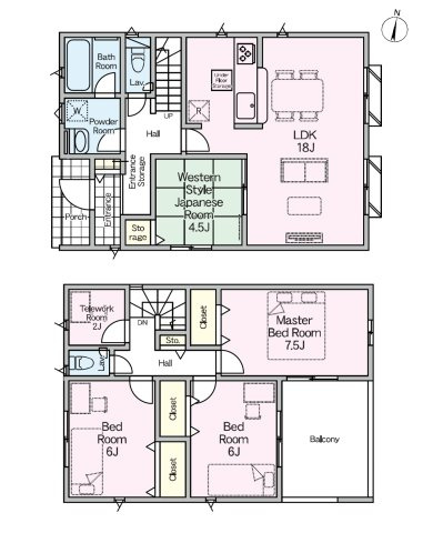 福岡市早良区干隈5丁目第16-2棟（2号棟）の間取り|全居室収納付きで便利です。