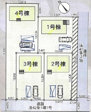 那珂市杉　第3　2号棟の区画図|区画図です♪