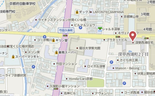 深草西浦住宅　5階の地図