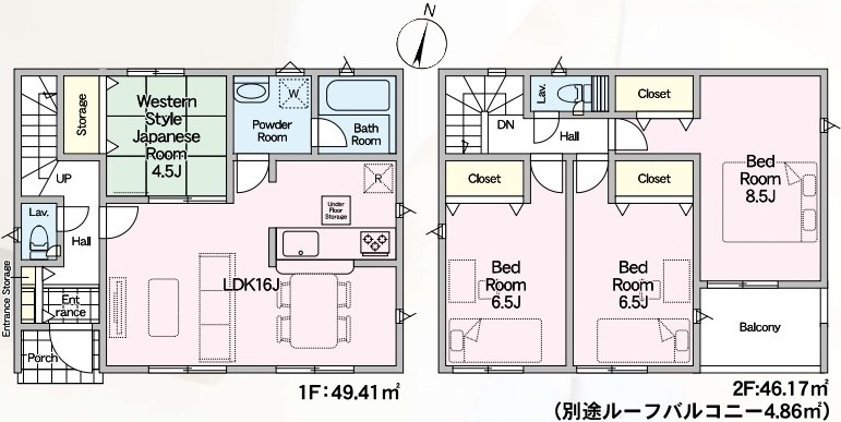 茨城町前田　第6　新築戸建て　6号棟の間取り|間取り図です♪
実際の空間の広さや陽当たり、風通しなどは現地でご確認できます♪