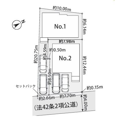 茅ヶ崎市浜須賀　新築戸建　1号棟の区画図|区画図◇
