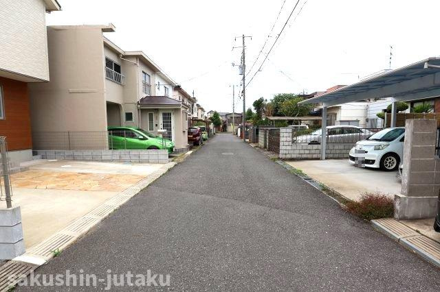 勝田台３丁目　売地の前面道路含む現地写真|勝田台３丁目　売地　建築条件なし　約35.3坪　東南側4.5ｍ公道面