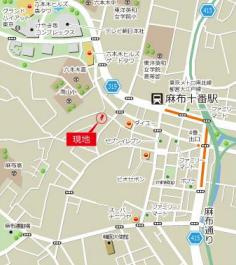 港区元麻布３丁目の店舗事務所の地図