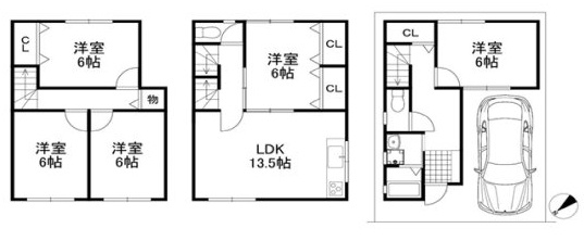 中野町戸建の間取り