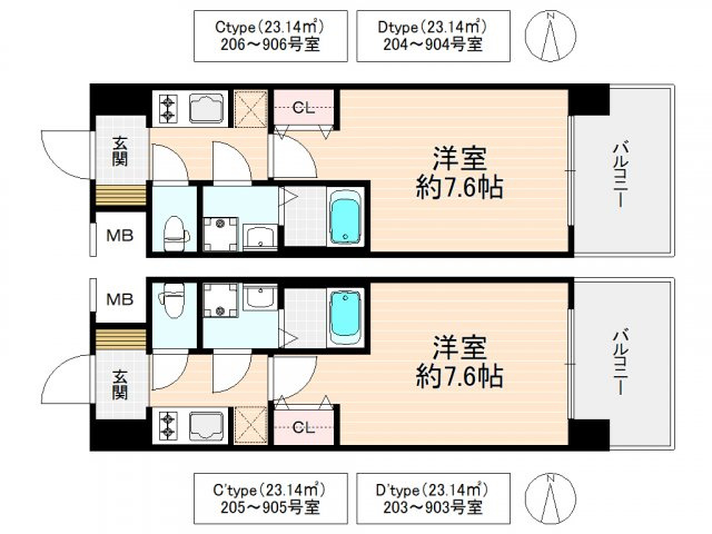 大阪市鶴見区放出東３丁目の賃貸マンションの間取り