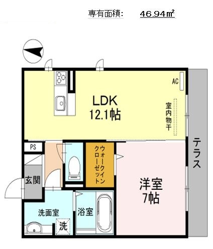 大阪市鶴見区中茶屋２丁目のハイツの間取り